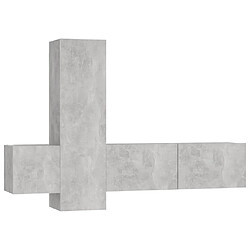 vidaXL Ensemble de meubles TV 3 pcs Gris béton Bois d'ingénierie