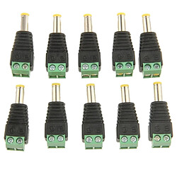 Avis Wewoo Vert 10 PCS mâle DC 5,5 x 2,1 mm connecteur d'alimentation