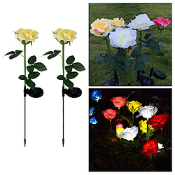 Lampes Solaires Légères En Forme De Rose Extérieures Imperméables Pour Le Jaune De Pelouse De Patio