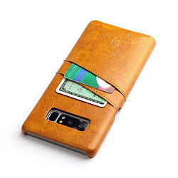 Acheter Wewoo Etui en Cuir Fierre Shann Retro Oil en Cuir PU pour Galaxy Note 8, avec emplacements pour cartes (Jaune)