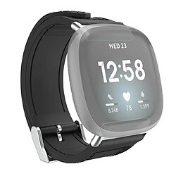 Hama Armband fÃ¼r Fitbit Versa3/Sense, Herrenarmband aus Kuns tleder, univ., Schw pas cher