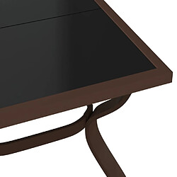 Acheter vidaXL Table de jardin Marron et noir 140x70x70 cm Acier et verre