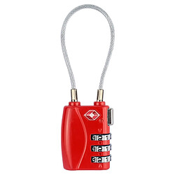 Wewoo Cadenas alliage de zinc à 3 chiffres du mot passe TSA Lock à bagages voyage (rouge)