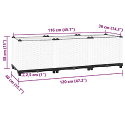 vidaXL Lit surélevé 120x40x38 cm Polypropylène pas cher