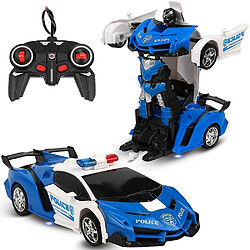 Universal Voiture télécommandée, transformateur RC, voiture robotisée, 360 roues, frein tournant, voiture jouet pour enfants rechargeable (bleu)