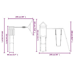 vidaXL Aire de jeux d'extérieur bois massif de douglas pas cher