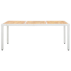 Avis Ensemble salle à manger de jardin 9 pcs,Table et chaise à dîner d'extérieur Résine tressée Blanc -MN14805