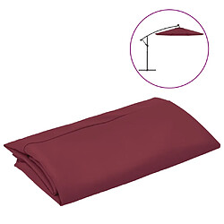 vidaXL Tissu de remplacement pour parasol déporté bordeaux rouge 300cm