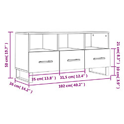 vidaXL Meuble TV blanc 102x36x50 cm bois d'ingénierie pas cher