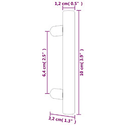 vidaXL Poignées d'armoire 20 pcs bronze 64 mm acier inoxydable pas cher