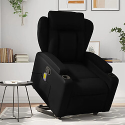 Maison Chic Fauteuil Relax pour salon, Fauteuil inclinable de massage Noir Similicuir -GKD71579