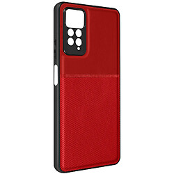 Avizar Coque pour Xiaomi Redmi Note 11 Pro 5G rigide avec contour souple antichoc Rouge