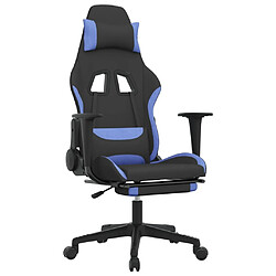 Maison Chic Chaise de jeu, Chaise gaming avec repose-pied, Fauteuil gamer,Chaise de Bureau Noir et bleu Tissu -GKD60942