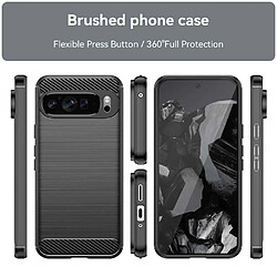 Htdmobiles Coque pour Google Pixel 9 Pro XL - housse etui silicone gel carbone + verre trempe - NOIR