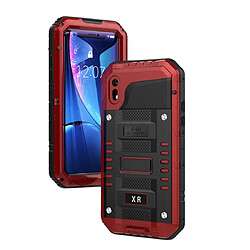 Wewoo Coque Renforcée en alliage de zinc + antichoc étanche à la poussière pour iPhone XR rouge