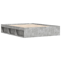 Maison Chic Lit adulte - Lit simple Cadre de lit,Structure du lit Contemporain gris béton 140x200 cm -MN20380 pas cher