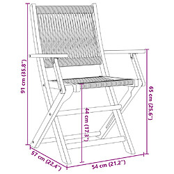 vidaXL Ensemble à manger de jardin 5pcs beige polypropylène et bois pas cher