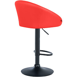 Decoshop26 Tabouret de bar assise pivotante à 360° hauteur réglable en PVC rouge piètement en métal noir 10_0004766 pas cher