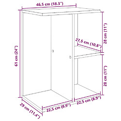 vidaXL Table de chevet chêne sonoma 46,5x29x61 cm bois d'ingénierie pas cher