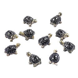 Avis 10 Pièces Mini Résine De Tortue De Mer Décor Ornement Permanent Craft Kit Noir