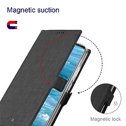 Etui en PU VILI fermeture magnétique avec support noir pour votre Samsung Galaxy S22 Ultra 5G