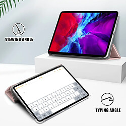 Etui en PU Réveil/Veille automatique Transparent avec support tri-pliure or rose pour votre Apple iPad Pro 12.9 pouces (2021)/(2020)/(2018)