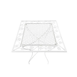 Avis Decoshop26 Table de jardin terrasse balcon design rustique en fer forgé blanc 10_0003041