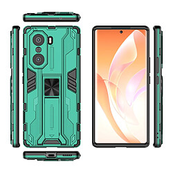 Coque en TPU antichoc, double couche avec béquille vert pour votre Honor 60