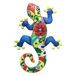 Métal Hang Gecko Décoration Murale Lézard Pour La Maison Jardin Patio Clôture Décor Bleu