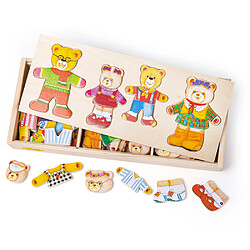 Bigjigs Toys Famille d'ours à habiller en bois