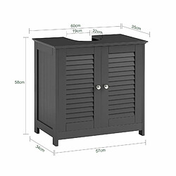 Avis SoBuy FRG237-II-DG Meuble sous-Lavabo Meuble de Salle de Bain Vasque Housse Colonne lavabo - 2 Portes et 2 étages à l’intérieur