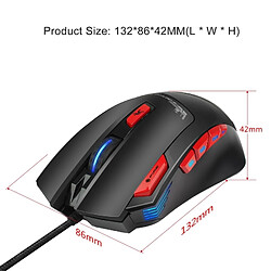 Wewoo Souris filaire WiRouge Mechanical Macros Définir 9 touches programmables 6000 Gaming Mouse réglable avec éclairage LED pas cher