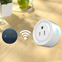 Wewoo Prise Connectée 10A Forme ronde WiFi Mini Plug APP Télécommande Timing Smart Socket Fonctionne avec Alexa, AC 100-240 V, US