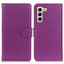 Etui en PU texture litchi violet pour votre Samsung Galaxy S22