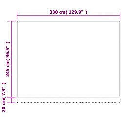 vidaXL Tissu de remplacement pour auvent rayures rouges et blanches pas cher