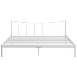 Avis Maison Chic Lit adulte - Lit simple Cadre de lit,Structure du lit Contemporain Blanc Métal 200x200 cm -MN53304