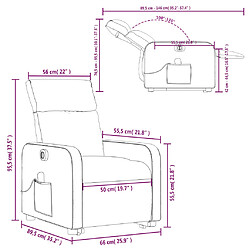 vidaXL Fauteuil inclinable de massage électrique Taupe Tissu pas cher