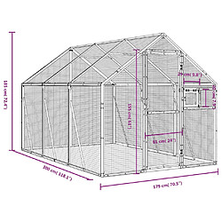 vidaXL Volière argenté 1,79x3x1,85 m aluminium pas cher