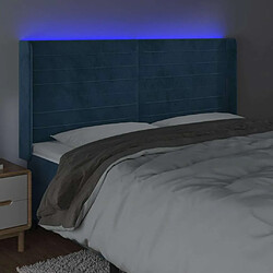 Acheter Maison Chic Tête de lit scandinave à LED,meuble de chambre Bleu foncé 203x16x118/128 cm Velours -MN99864