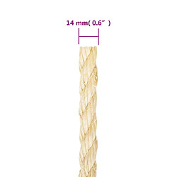 Avis vidaXL Corde 100 % sisal 14 mm 25 m