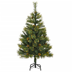 vidaXL Sapin de Noël artificiel articulé avec pommes de pin 120 cm