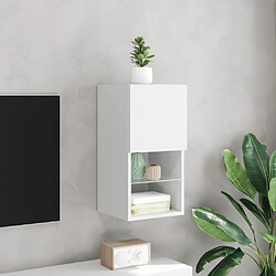 Avis vidaXL Meuble TV avec lumières LED blanc 30,5x30x60 cm