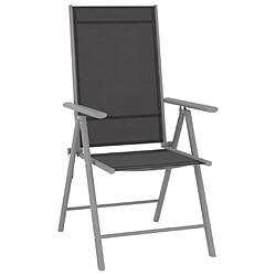 Salle à manger de jardin 10 pcs,Table et chaise à dîner Noir et argenté -MN57810