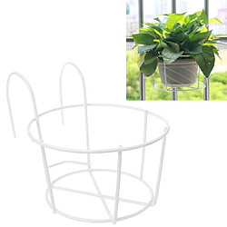 Wewoo Clôture de balcon Support de fleur en métal rond de pot de mural fer forgétaille XXL blanc