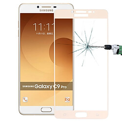 Wewoo Verre trempé or pour Samsung Galaxy C9 Pro / C900 0.26mm 9 H Surface Dureté Antidéflagrant Sérigraphié Plein écran Film