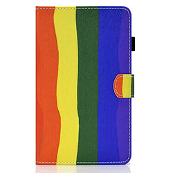 Etui en PU magnétique avec porte-cartes et porte-stylet Arc-en-ciel pour votre Samsung Galaxy Tab A8 (2021) SM-X200/SM-X205