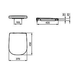 Ideal Standard - Abattant frein de chute recouvrant blanc - SOFTMOOD