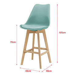 Helloshop26 Lot de 4 tabourets de bar plastique synthétique hêtre 105x48x58 cm vert 03_0008719