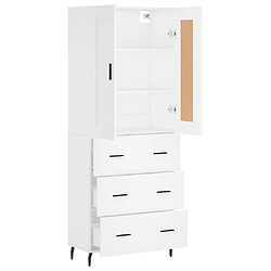 Avis vidaXL Buffet haut Blanc 69,5x34x180 cm Bois d'ingénierie