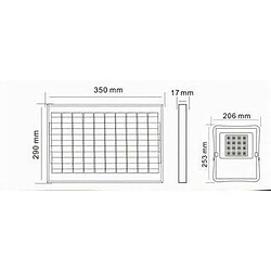 Tradex SOLAIRE LED 100W TÉLÉCOMMANDE IP65 LUMIÈRE BLANCHE FROIDE 6500K S01F-100W